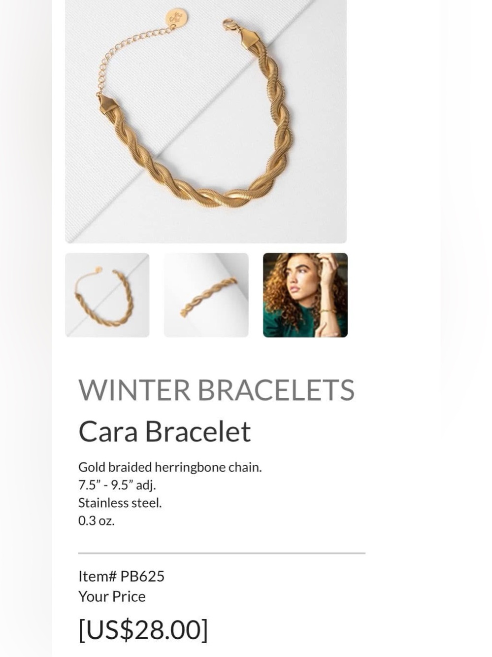Plunder Design Cara Bracelet Gold Twisted Rope Chain Necklace